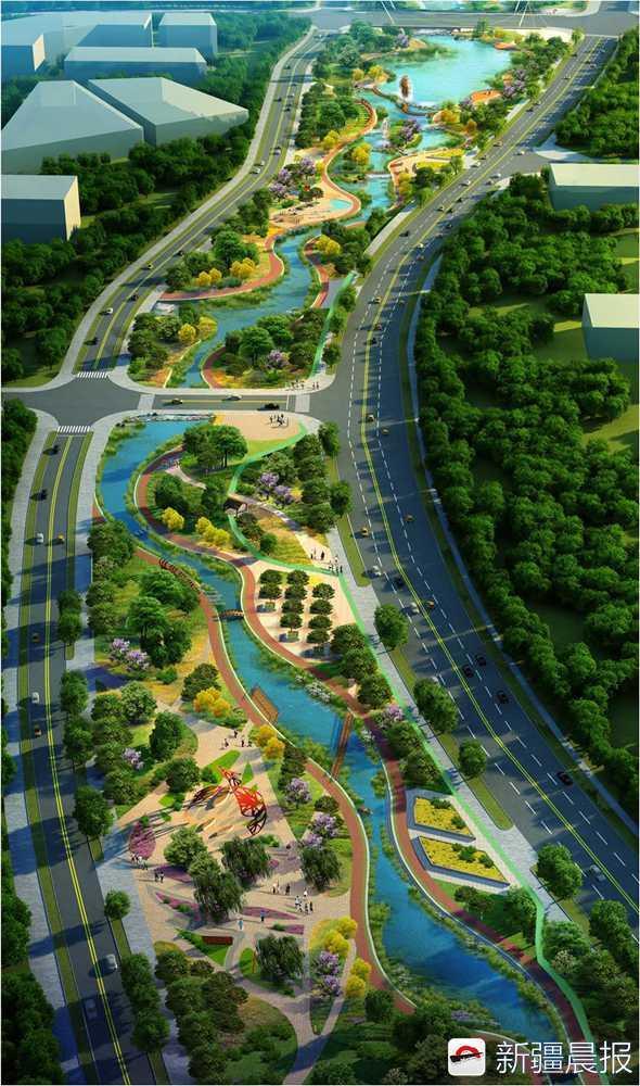 烏魯木齊老城區(qū)改造,會(huì)展片區(qū)將有&ldquo;七星拱月&rdquo;濱河景觀帶